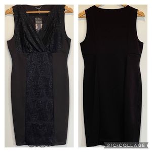 Daisey Fuentes Black Lace Paneled Sleeveless Shaping Dress Large